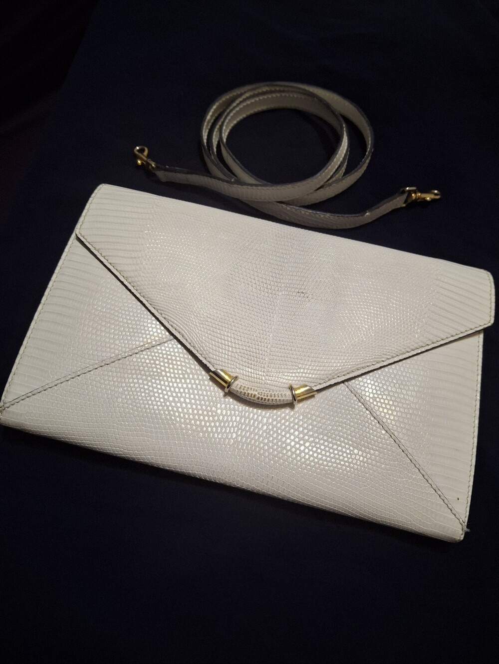 Vintage Lederer de Paris genuine lizard skin envelope clutch bags